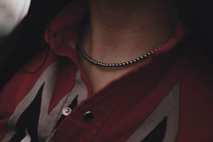 4mm Sterling Silver Pearl Choker - 14 inch