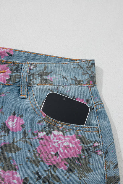 Esme Floral Print Bootcut Jeans