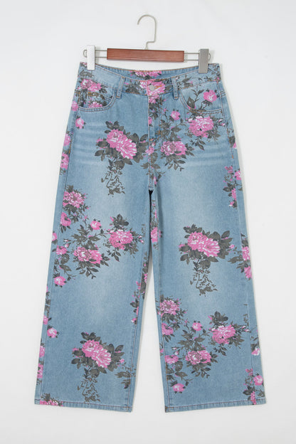 Esme Floral Print Bootcut Jeans