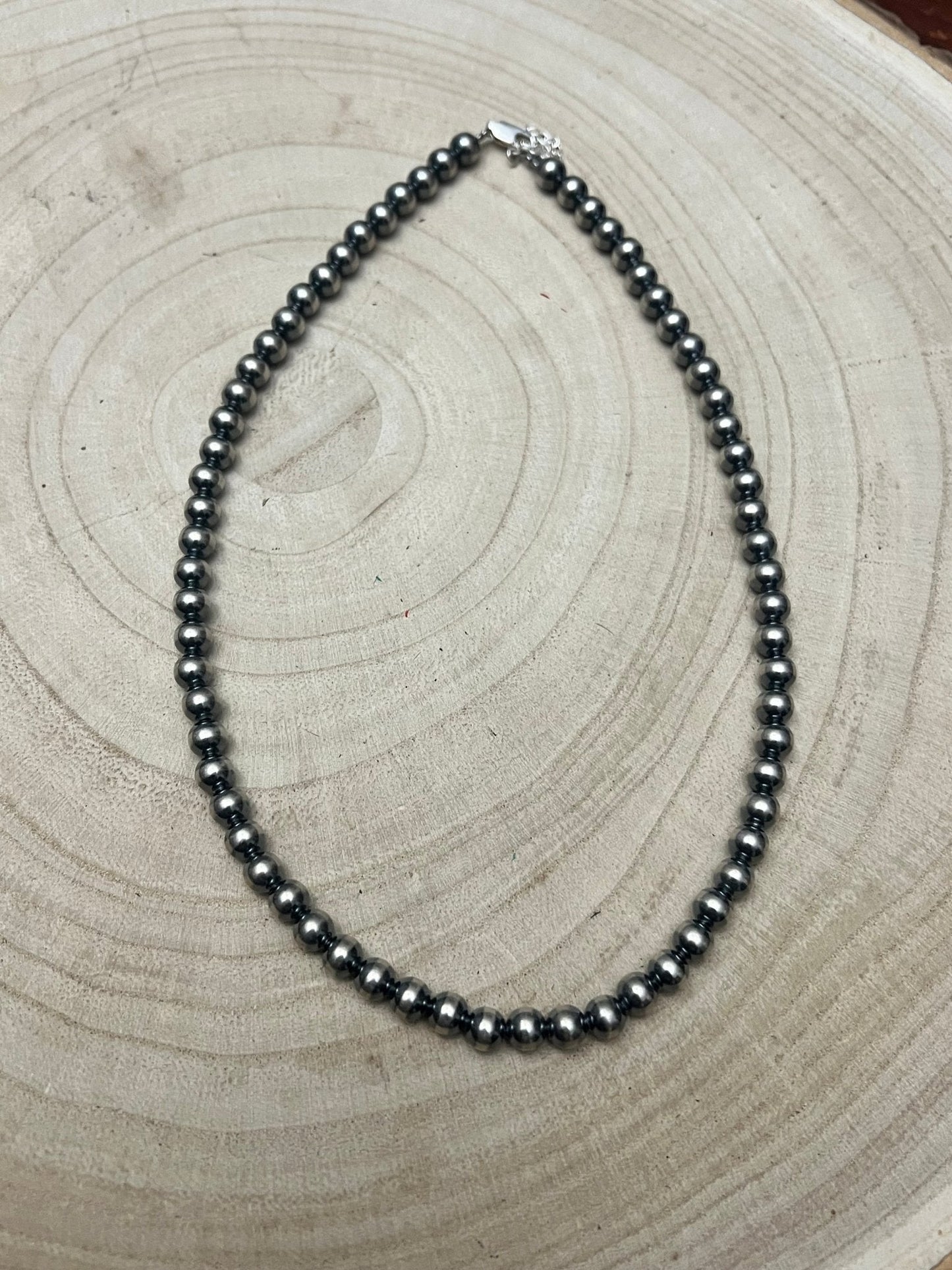 6mm Sterling Pearl Necklace - 16 inch