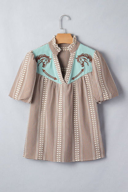 Maggie Puff Sleeve Gingham Blouse