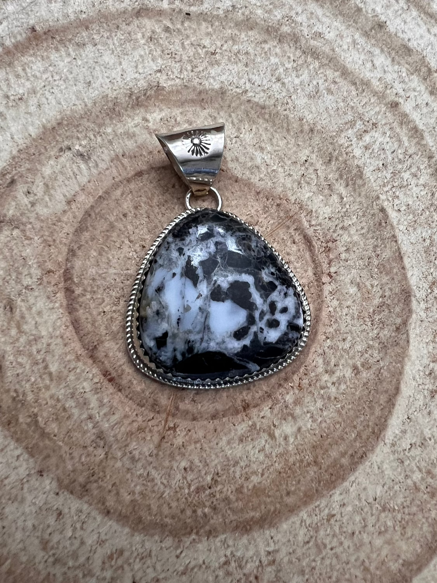 Ernest Hawthorne White Buffalo & Sterling Silver Pendant