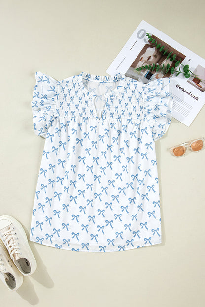 Melody Short Sleeve Bow PLUS Top