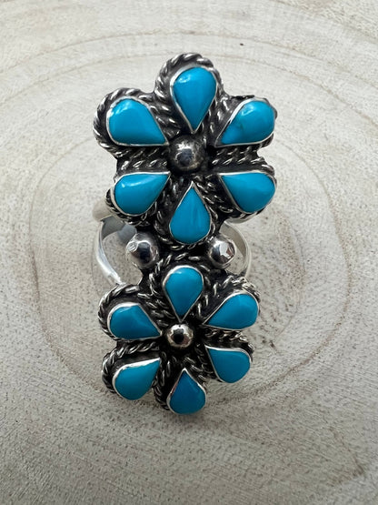 Gina Dosedo Turquoise & Sterling Silver Ring - Size 7.5