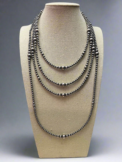Graduated Sterling pearl necklace - 22 inch