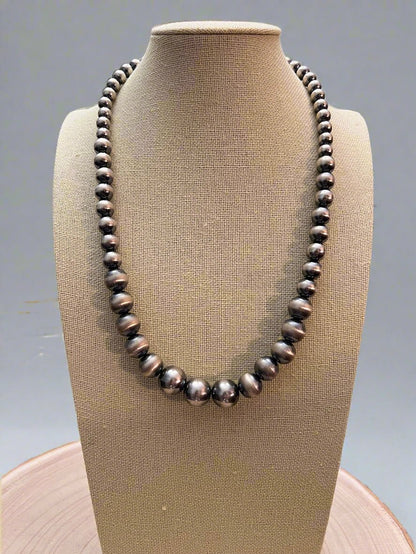 Large Graduated Sterling Silver Pearls Statement necklace - 20.5 inch