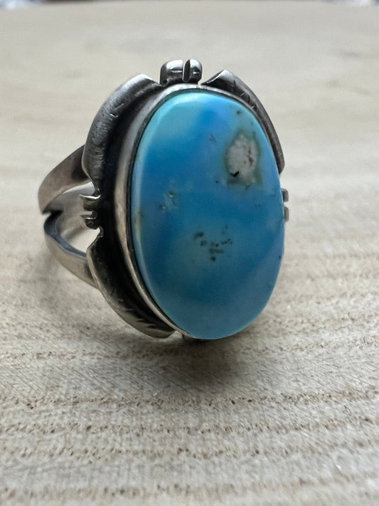 Randy Billy Golden Hills Turquoise & Sterling Silver Ring - Size 9
